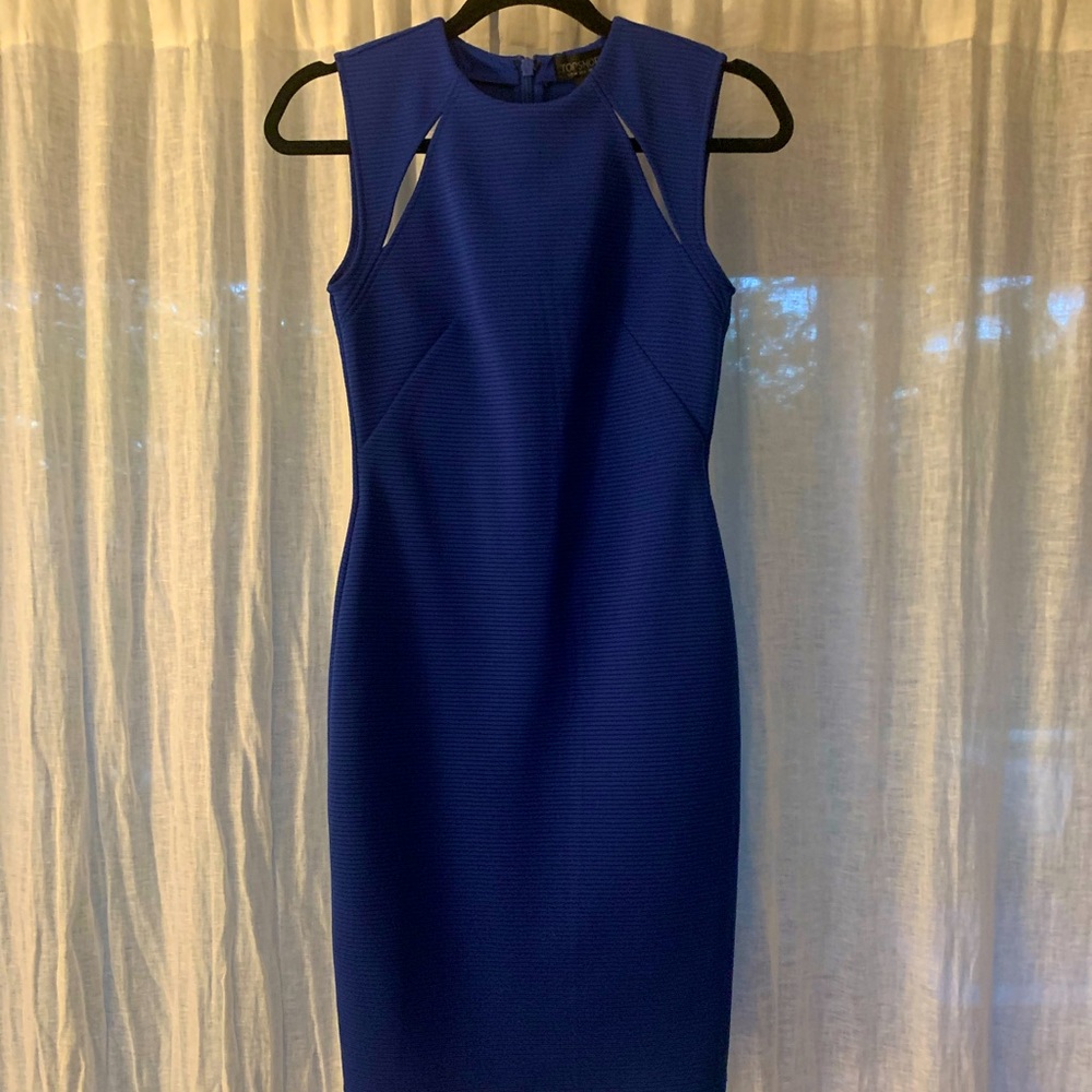 Top shop blue fitted dress